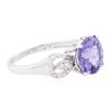 Image 2 : 14KT White Gold 3.25ct Tanzanite and Diamond Ring