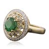 Image 2 : 14KT Yellow Gold 2.09ct Emerald and Diamond Ring