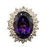 Image 1 : 14KT Yellow Gold 14.56ct Amethyst and Diamond Ring