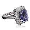 Image 2 : 14KT White Gold 5.60ct Tanzanite and Diamond Ring