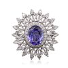 Image 1 : 14KT White Gold 4.44ctw Tanzanite and Diamond Ring