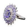 Image 2 : 14KT White Gold 4.44ctw Tanzanite and Diamond Ring