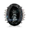 Image 1 : 14KT White Gold 40.61ct Blue Topaz and Diamond Ring