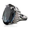 Image 3 : 14KT White Gold 40.61ct Blue Topaz and Diamond Ring