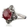 Image 2 : 14KT White Gold 6.87ct Ruby and Diamond Ring
