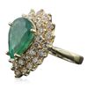 Image 2 : 14KT Yellow Gold 4.17ct Emerald and Diamond Ring