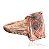 Image 2 : 14KT Rose Gold 10.31ct Morganite and Diamond Ring