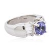 Image 2 : Platinum 1.63ct Tanzanite and Diamond Ring