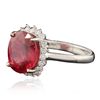 Image 2 : 14KT White Gold 3.73ct Ruby and Diamond Ring