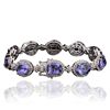 Image 2 : 14KT White Gold 24.00ctw Tanzanite and Diamond Bracelet
