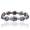 Image 2 : 14KT White Gold 24.00ctw Tanzanite and Diamond Bracelet