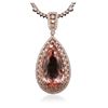 Image 2 : 14KT Rose Gold GIA Certified 42.02ct Morganite and Diamond Pendant With Chain