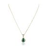 Image 2 : 14KT Yellow Gold 2.58ct Emerald and Diamond Pendant With Chain