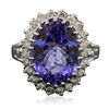 Image 1 : 14KT White Gold 5.60ct Tanzanite and Diamond Ring