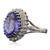 Image 2 : 14KT White Gold 5.60ct Tanzanite and Diamond Ring