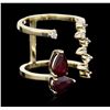 Image 2 : 14KT Yellow Gold 1.70ctw Ruby and Diamond Ring