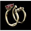 Image 3 : 14KT Yellow Gold 1.70ctw Ruby and Diamond Ring