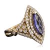 Image 2 : 14KT Yellow Gold 2.45ct Tanzanite and Diamond Ring