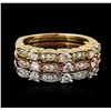 Image 1 : 14KT Yellow, White, And Rose Gold 0.80ctw Diamond Rings