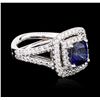 Image 2 : 14KT White Gold 2.72ct Sapphire and Diamond Ring