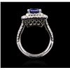 Image 3 : 14KT White Gold 2.72ct Sapphire and Diamond Ring