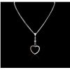 Image 1 : 14KT White Gold 2.20ctw Diamond Heart Pendant With Chain