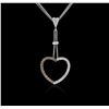 Image 2 : 14KT White Gold 2.20ctw Diamond Heart Pendant With Chain