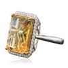 Image 2 : 14KT White and Yellow Gold 11.18ct Citrine and Diamond Ring