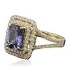 Image 2 : 14KT Yellow Gold 3.24ct Tanzanite and Diamond Ring