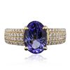 Image 1 : 14KT Yellow Gold 2.83ct Tanzanite and Diamond Ring