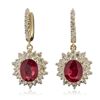 Image 1 : 14KT Yellow Gold 5.76ctw Ruby and Diamond Earrings