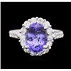 Image 1 : 14KT White Gold 3.43ct Tanzanite and Diamond Ring