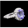 Image 2 : 14KT White Gold 3.43ct Tanzanite and Diamond Ring