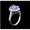 Image 3 : 14KT White Gold 3.43ct Tanzanite and Diamond Ring