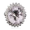 Image 1 : 14KT White Gold 24.09ct Kunzite and Diamond Ring