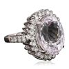 Image 2 : 14KT White Gold 24.09ct Kunzite and Diamond Ring