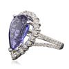 Image 2 : 14KT White Gold 6.62ct Tanzanite and Diamond Ring