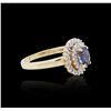 Image 2 : 14KT Yellow Gold 0.63ct Sapphire and Diamond Ring