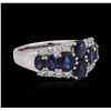 Image 2 : 18KT White Gold 2.58ctw Sapphire and Diamond Ring