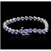 Image 2 : 14KT White Gold 13.50ctw Tanzanite and Diamond Bracelet