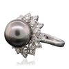 Image 2 : 14KT White Gold 12.2mm Pearl and Diamond Ring