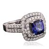 Image 2 : 14KT White Gold 2.81ct Sapphire and Diamond Ring