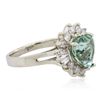 Image 2 : 14KT White Gold 2.74ct Tourmaline and Diamond Ring