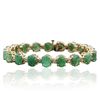 Image 2 : 14KT Yellow Gold 20.90ctw Emerald and Diamond Bracelet