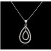 Image 2 : 14KT White Gold 0.52ctw Diamond Pendant With Chain