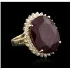 Image 2 : 14KT Yellow Gold 24.03ct Ruby and Diamond Ring