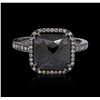 Image 1 : 14KT Black Gold 4.44ctw Black Diamond Ring