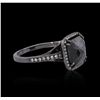 Image 2 : 14KT Black Gold 4.44ctw Black Diamond Ring