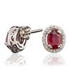 Image 2 : 14KT White Gold 3.54ctw Ruby and Diamond Earrings