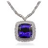 Image 2 : 18KT White Gold 68.80ct GIA Certified Tanzanite and Diamond Pendant With Chain